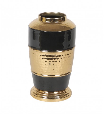Black & Gold Flower Pot & Wax Jar Combo Set of 3